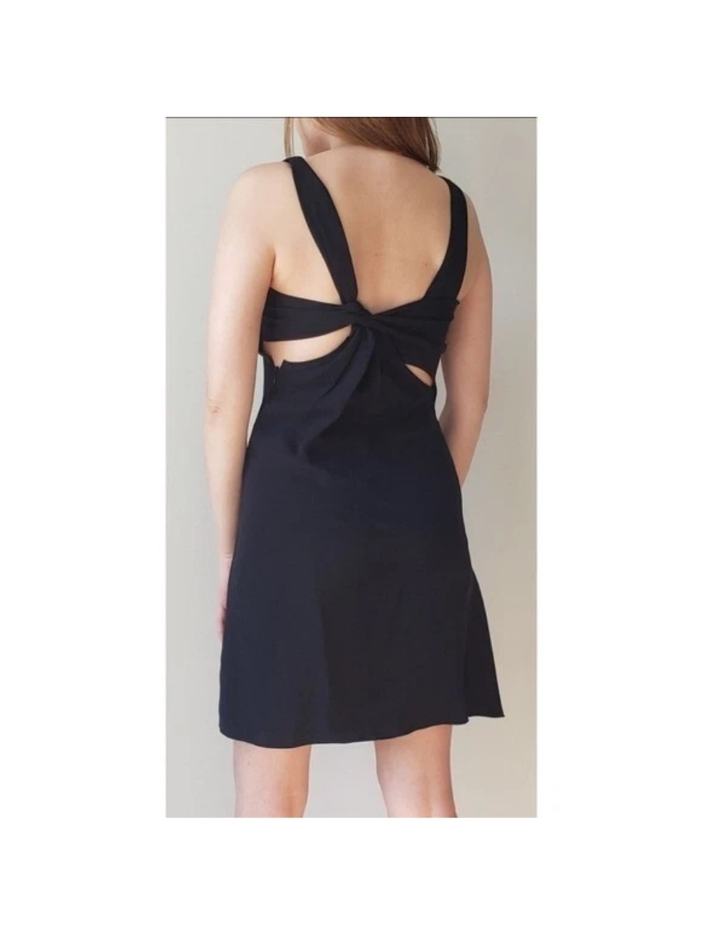 3.1 Phillip Lim Silk Knot Black Backless Tie-Back Mini Dress sz M